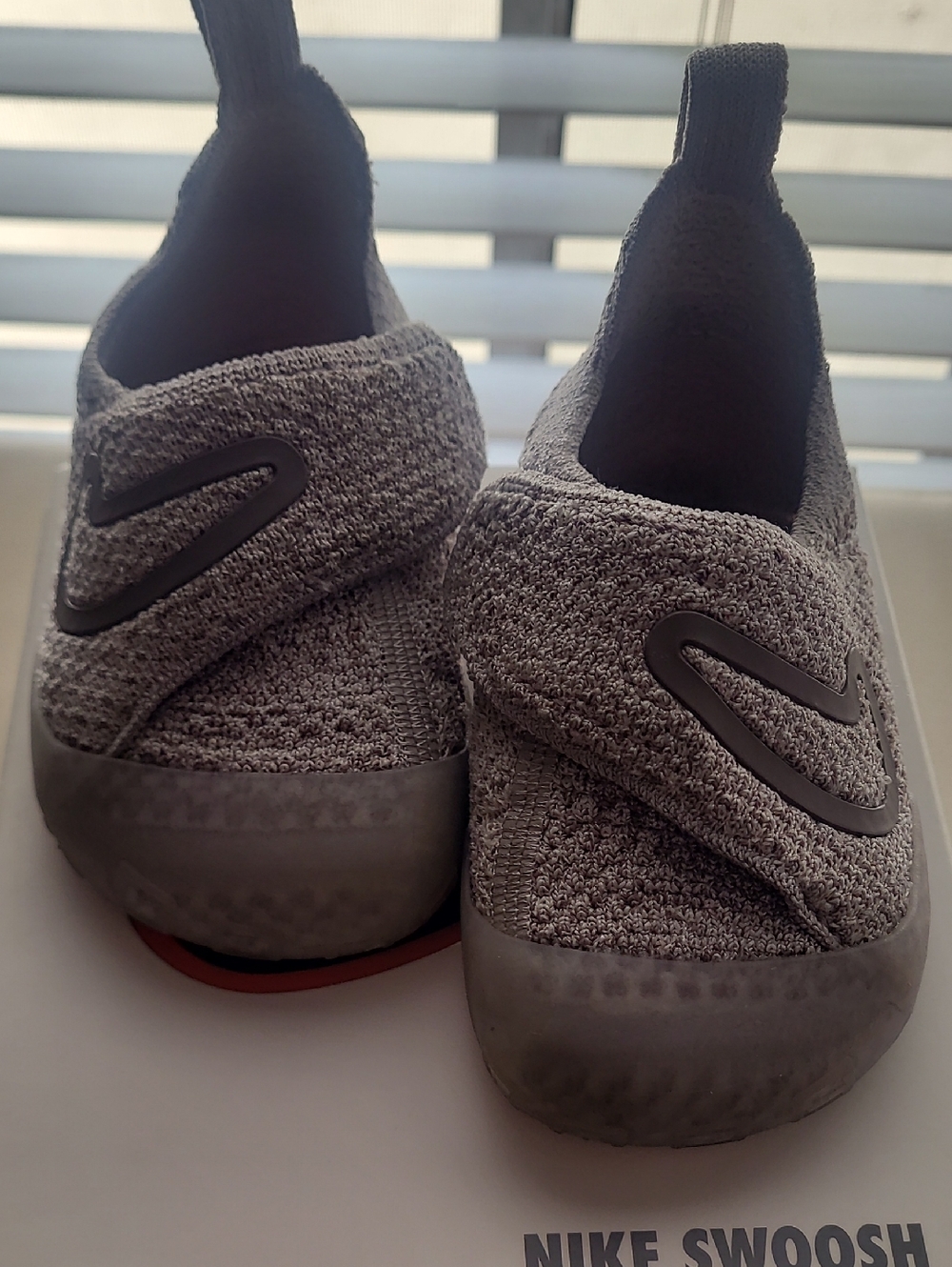 Nike Kids Grey Knit Slip-On Sneakers